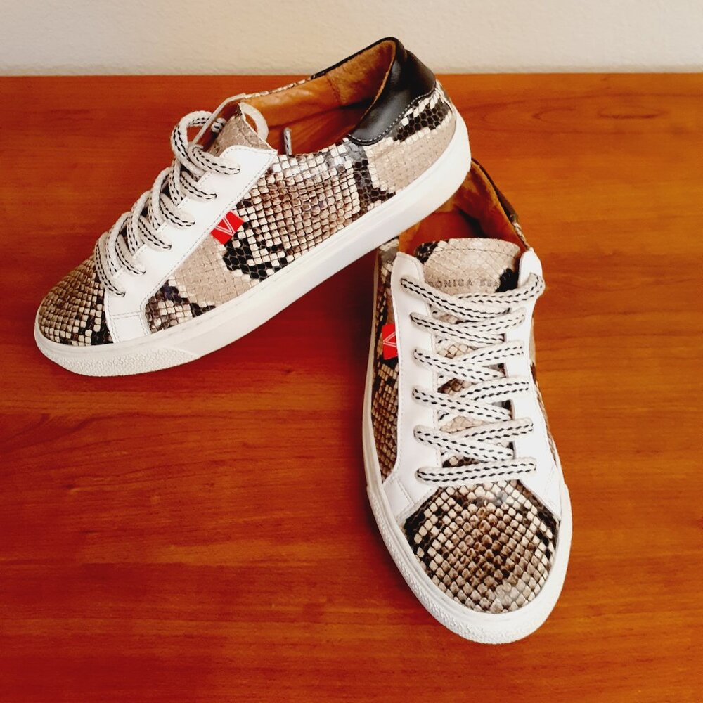 Veronica Beard Python Print Sneakers - image 1